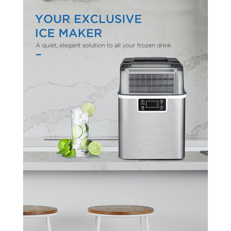 ADT 44 Lb. lb. Daily Production Cube Clear Ice Portable Ice Maker & Reviews Wayfair